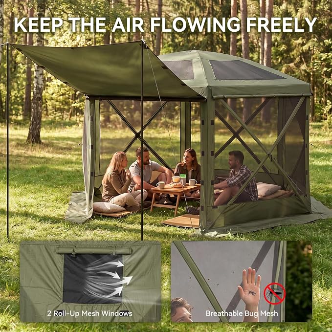 Aoxun 12x12ft Pop Up Canopy Tent, Screen Tent - Image 4