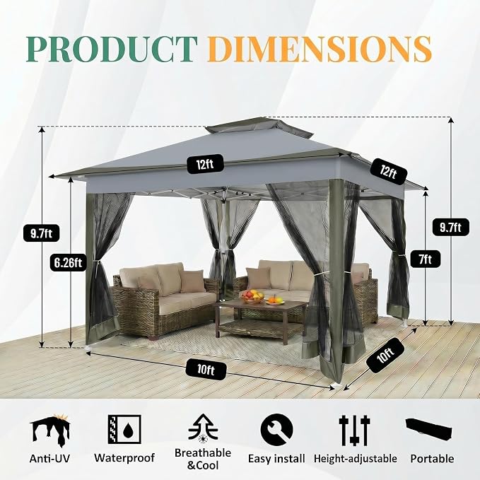 COBIZI 12x12 Pop Up Gazebos On Clearance - Image 3