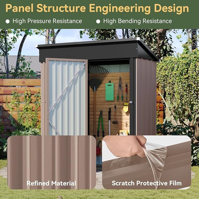 Aoxun 5x3 ft Outdoor Storage Shed - Image 7