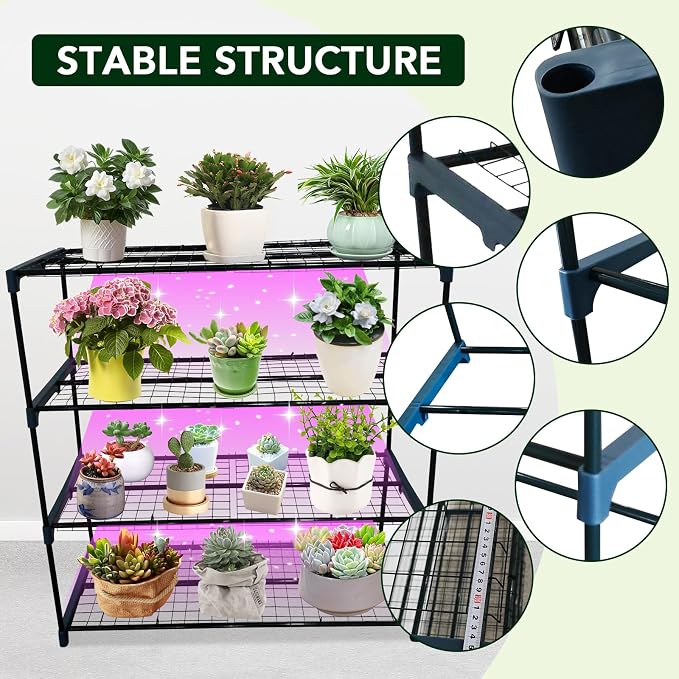 4-Tier Durable Powder-Coated Steel Plant Stands - Image 4