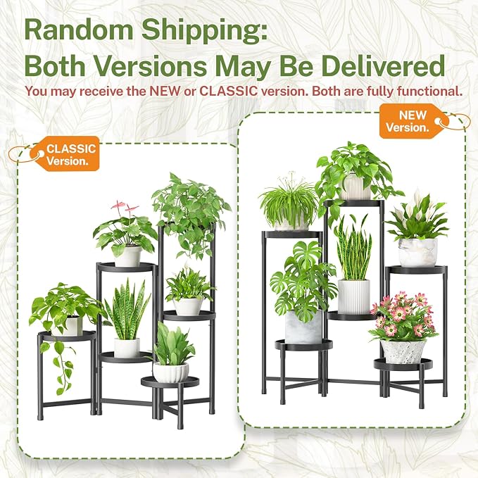 iDavosic.ly Plant Stand Indoor Outdoor, 6 Tier Metal Corner Shelf, Folding - Image 2