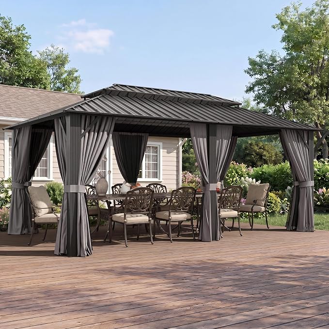 Aoxun Gazebo 20x12 Hardtop Gazebo by Aoxun
