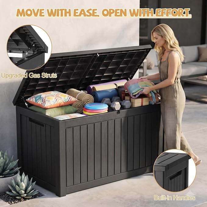 Outdoor Storage Box Waterproof, 360 Gal Gen 2 Resin Deck Box - Image 5