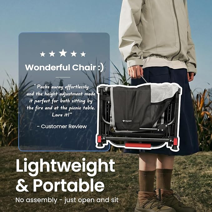 Folding Camping Director Chairs, Adjustable Height, Storage Pocket, Heavy Duty - Image 7