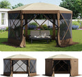 Aoxun 12x12ft Pop Up Canopy Tent, Camping Gazebo Screen Tent, Mesh Windows by Aoxun