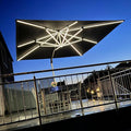 PURPLE LEAF Cantilever Umbrella 12'X12' Double Top Solar LED Light, Stays bright by PURPLELEAF