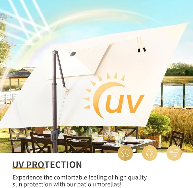 JZAC & QZYD 9x12 FT Cantilever Offset Patio Umbrella - Image 8