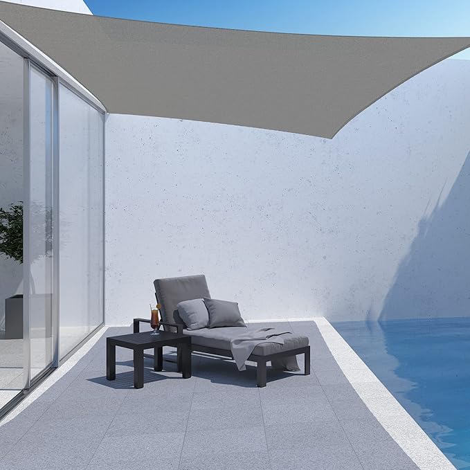 AsterOutdoor Sun Shade Sail Rectangle 8' x 12' UV Block Canopy - Image 5