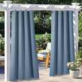 NICETOWN 2 Panels Stone Blue Outdoor Curtains by NICETOWN