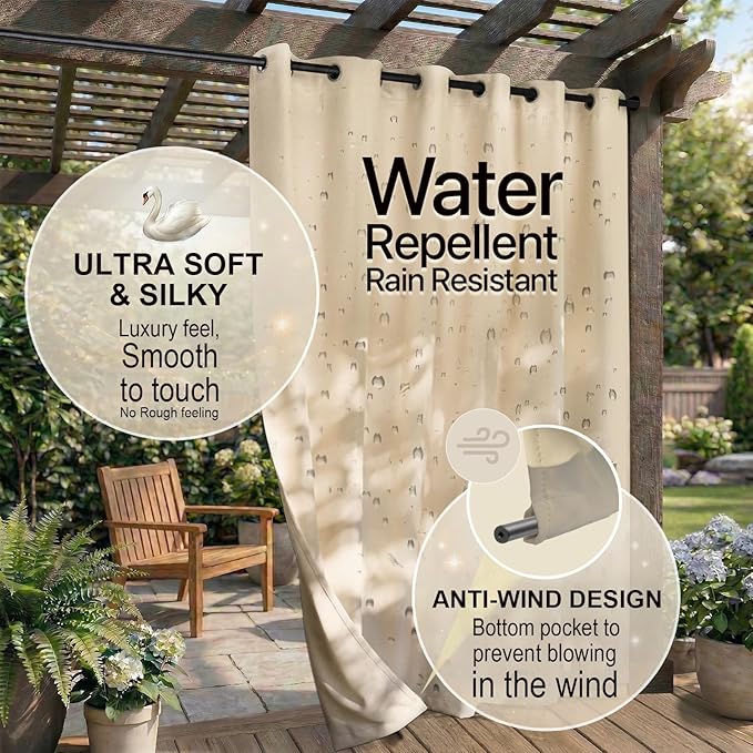 Waterproof Outdoor Curtain W52 x L84 - Image 4