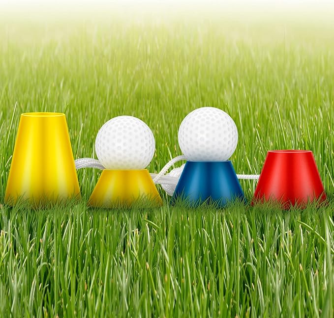 Gejoy 24 Pieces Rubber Winter Golf Tees Golf Rubber Tees Practice Tee Holder with 4 Different Height for Practice, 38,22,16.5,12 mm