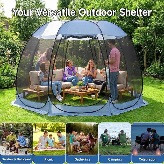 Alvantor Pop Up Screen House Tent, Instant Outdoor Gazebo - Image 7