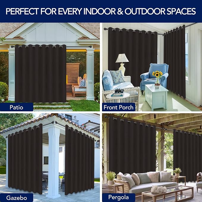 PureFit Outdoor Curtains for Patio Waterproof Weatherproof Outside Curtains | - Image 5