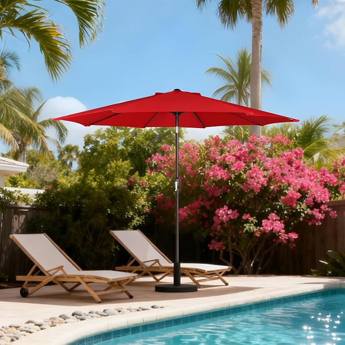 9' Outdoor Patio Umbrella, Outdoor Table Umbrella, Yard Umbrella, Market - Image 7