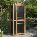 Outdoor Storage Cabinet, Wood & Metal Garden Shed by PETSCOSSET