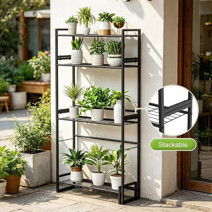 VyGrow Plant Stand, 4 Tier Stackable Tiered Plant Stand, Scalable Heavy Duty - Image 4