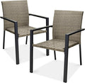 Best Choice Products Set of 2 Stackable Outdoor Wicker Dining Chairs by Unknown