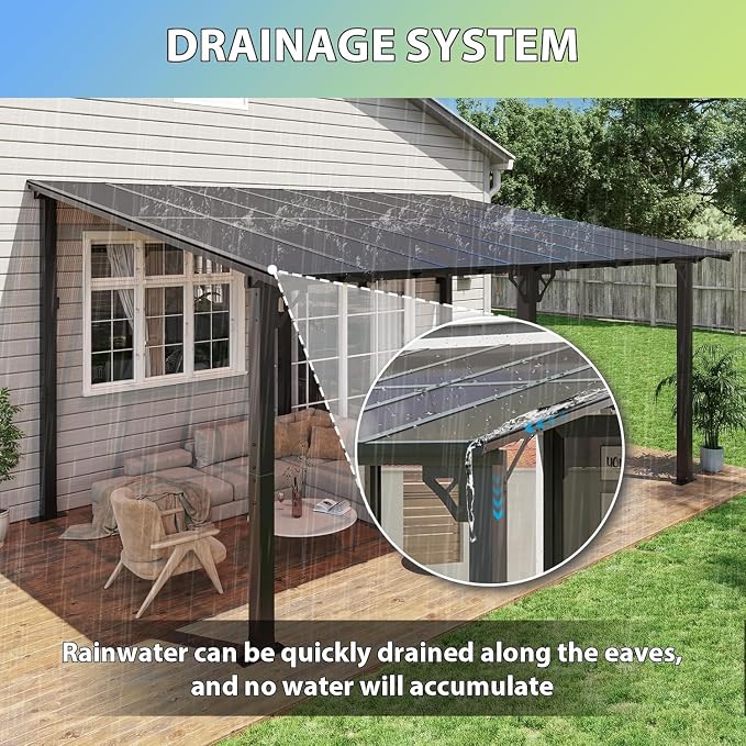 Aoxun 16’x10’ Gazebo with Aluminum Frame & Polycarbonate Panel, Outdoor Patio - Image 7