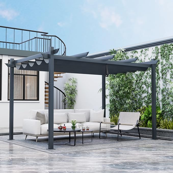 Tangkula 10x13 Ft Pergola, Heavy-Duty Aluminum Outdoor Pergola by TANGKULA