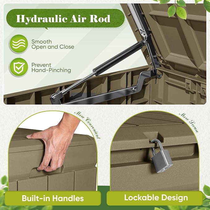 Flamaker Outdoor Storage Box 80 Gallon Resin Waterproof Deck Box | Delivery Box - Image 6