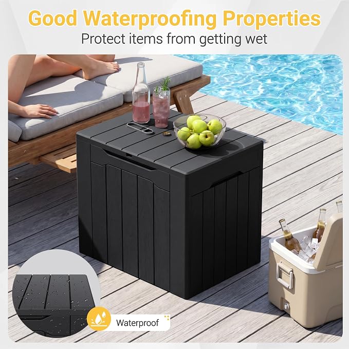 Greesum 33 Gallon Resin Deck Box All Weather Outdoor Storage Boxes, Outdoor Toys - Image 4