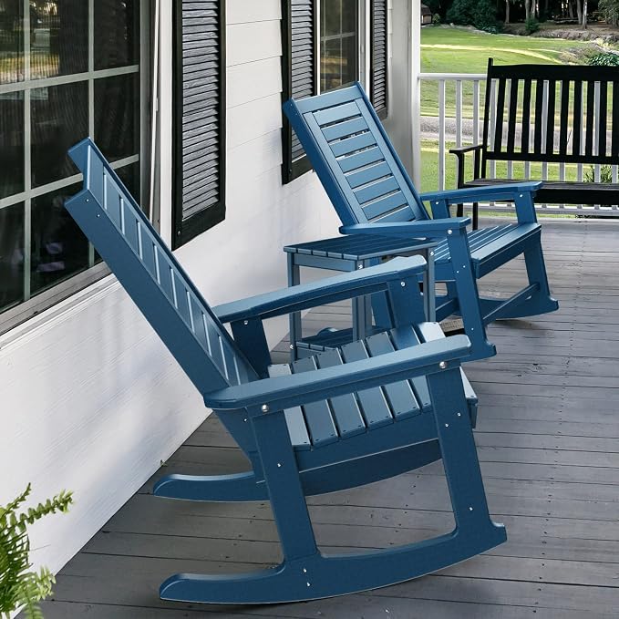 GREENVINES Oversized Outdoor Rocking Chairs Set of 2, HDPE Rocker - Image 6