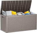 120 Gallon Waterproof Outdoor Resin Deck Box, Lockable Storage Container by MAIUSCOLI