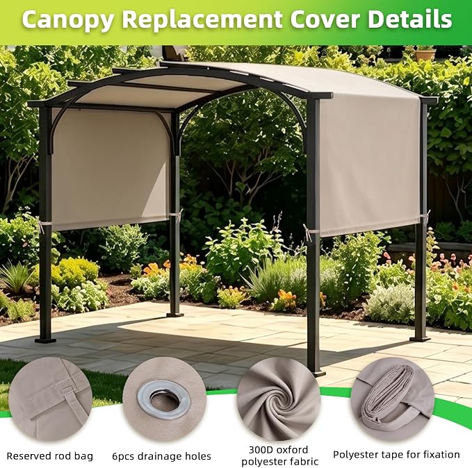 NOVINO Pergola Canopy Cover Replacement Waterproof Pergola Cover, 17x7ft | - Image 5