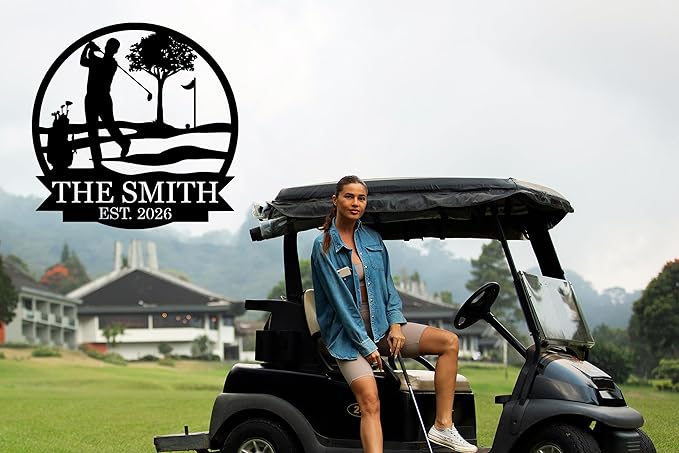 Personalized Golf Metal Sign - Custom Name Golf Wall Art - Unique Gift for Golfers - Man Cave & Golf Room Decor - Golf Room Decor Custom Name Sign