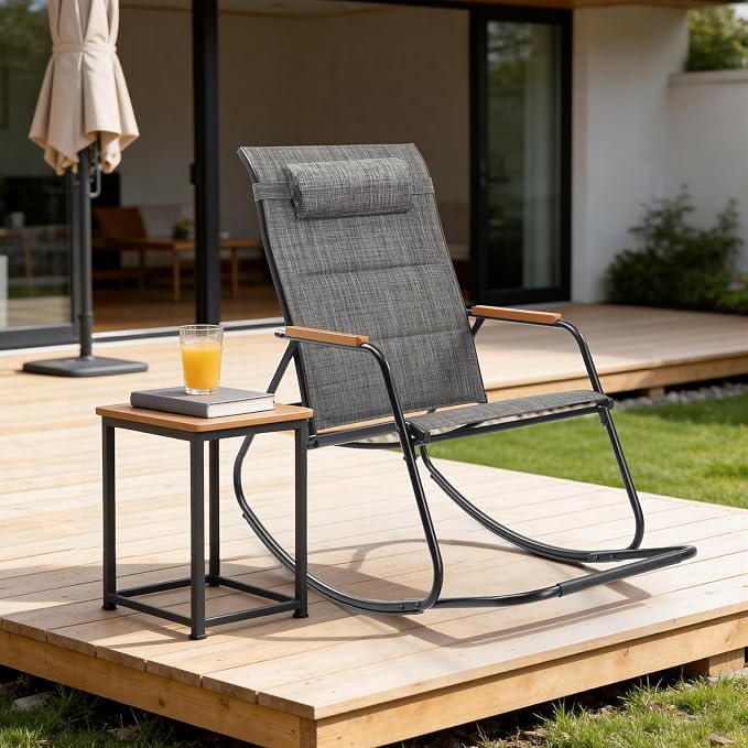 VINGLI Outdoor Rocking Chair, Textilene Mesh Patio Rocker, Outdoor Rocker - Image 2