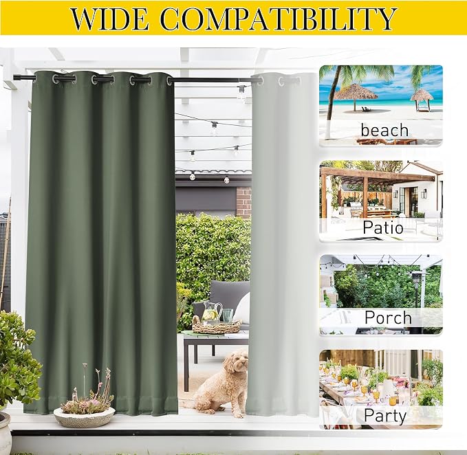NICETOWN 2 PCs Waterproof Outdoor Curtains - Image 7