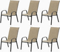 Patio Chairs Set of 6, Outdoor Stackable Dining Chairs by VaJouer