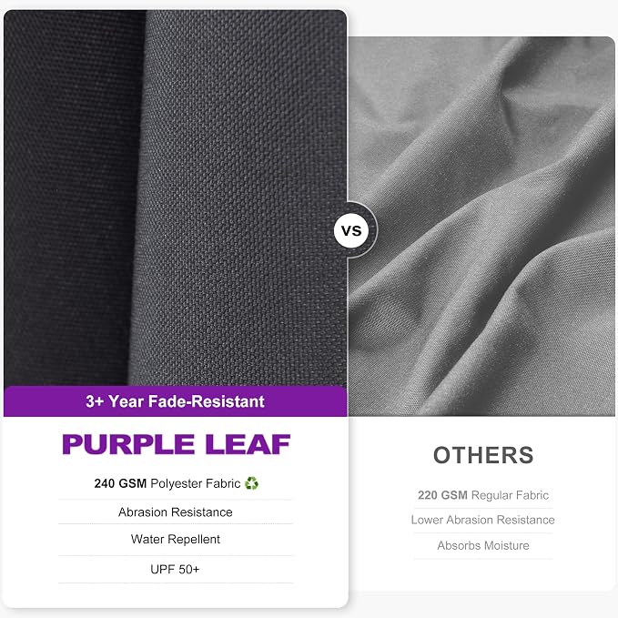 PURPLE LEAF Patio Cantilever Umbrella Left-right Tilting 9 Feet Grey | Aluminum - Image 4