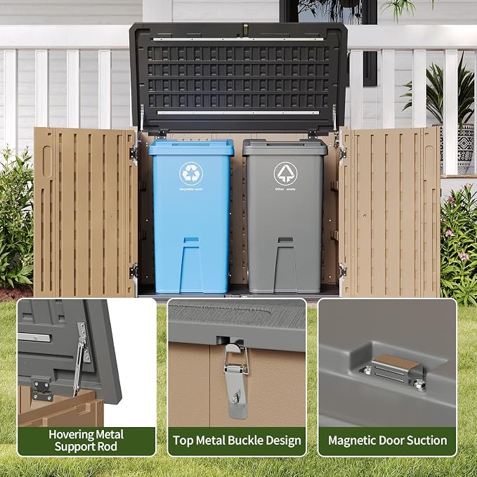 Aoxun Outdoor Storage Cabinet 35 Cu.Ft 2 Shelves - Image 7