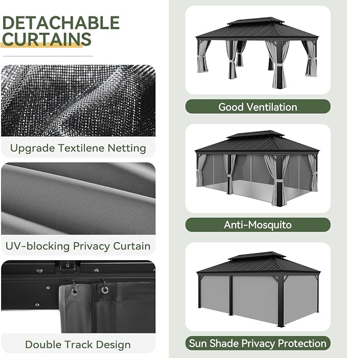 Aoxun Hardtop Gazebo 12x20 - Image 4