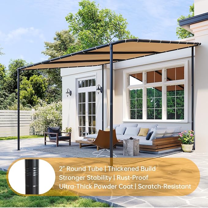 10x12 Lean to Pergola Outdoor Gazebo - Image 5