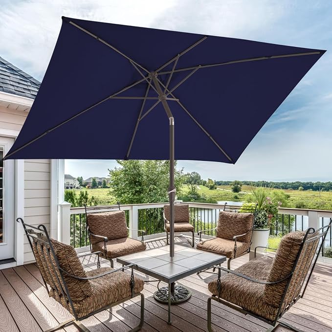 JEAREY 6.5x10 ft Rectangular Patio Umbrellas Outdoor Market Umbrella - Image 6