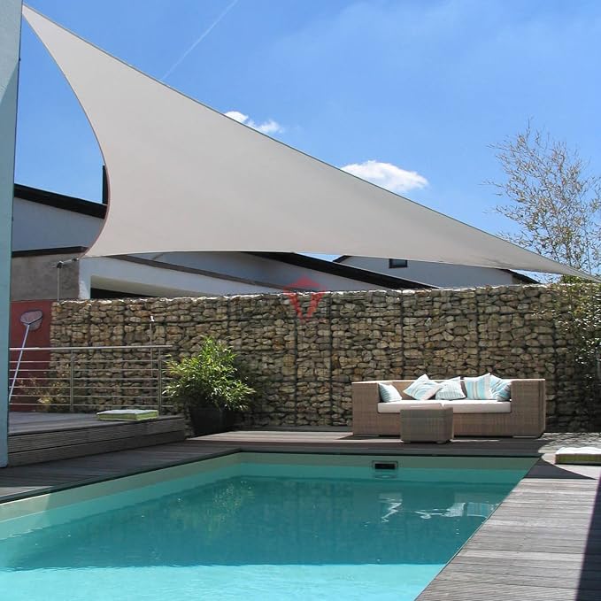 Patio Paradise 19' x 19' x 19' Sun Shade Sail Triangle Canopy Shade Cloth - Image 6