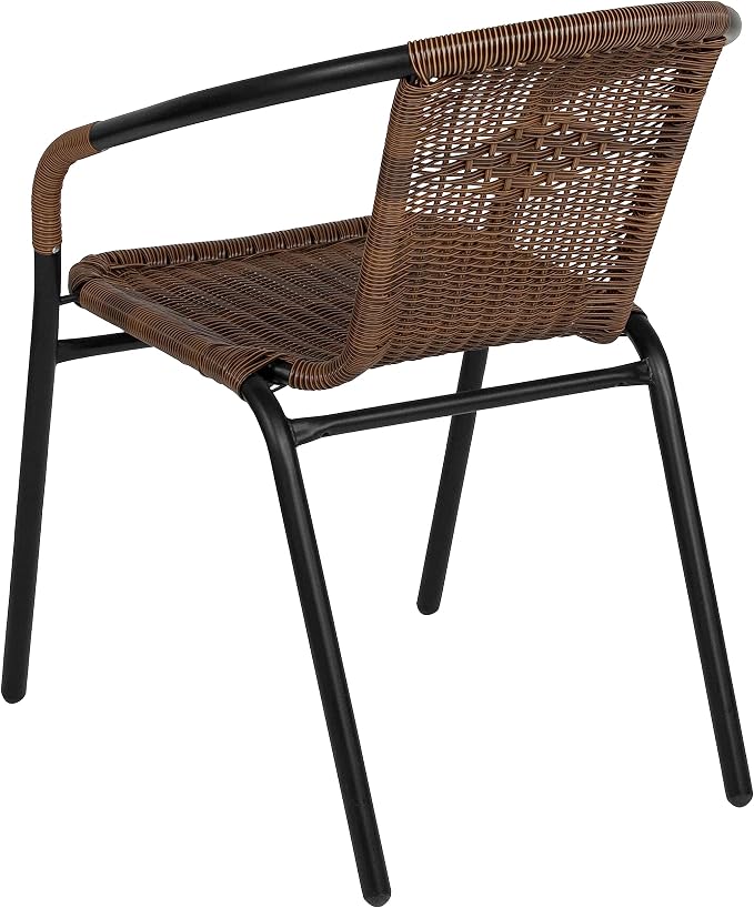 Flash Furniture Lila Modern Rattan Indoor/Outdoor Stackable Dining Chairs - Image 9