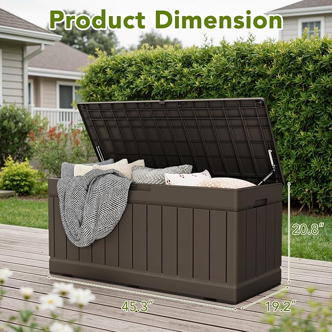 Devoko 78 Gallon Deck Box, Waterproof Resin Outdoor Storage Box | Outdoor - Image 4