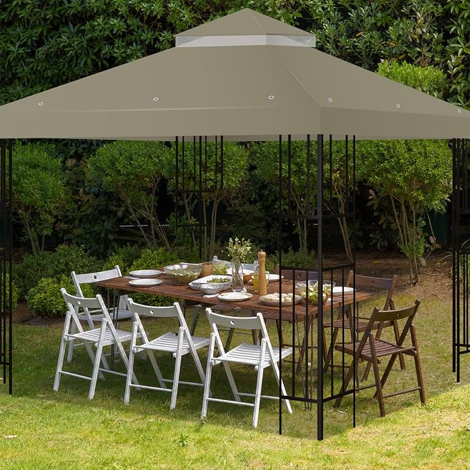 10x10 FT Gazebo Replacement Top, Canopy Replacement Cover Double Tiered - Image 7