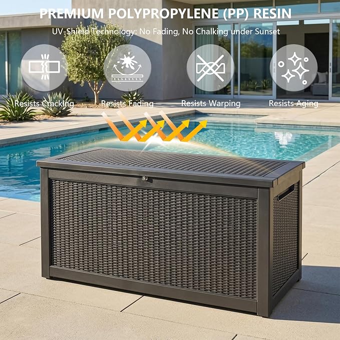 Outdoor Storage Box, 320 Gallon Waterproof Deck Box, Dual Gas-Spring Ultimate - Image 4