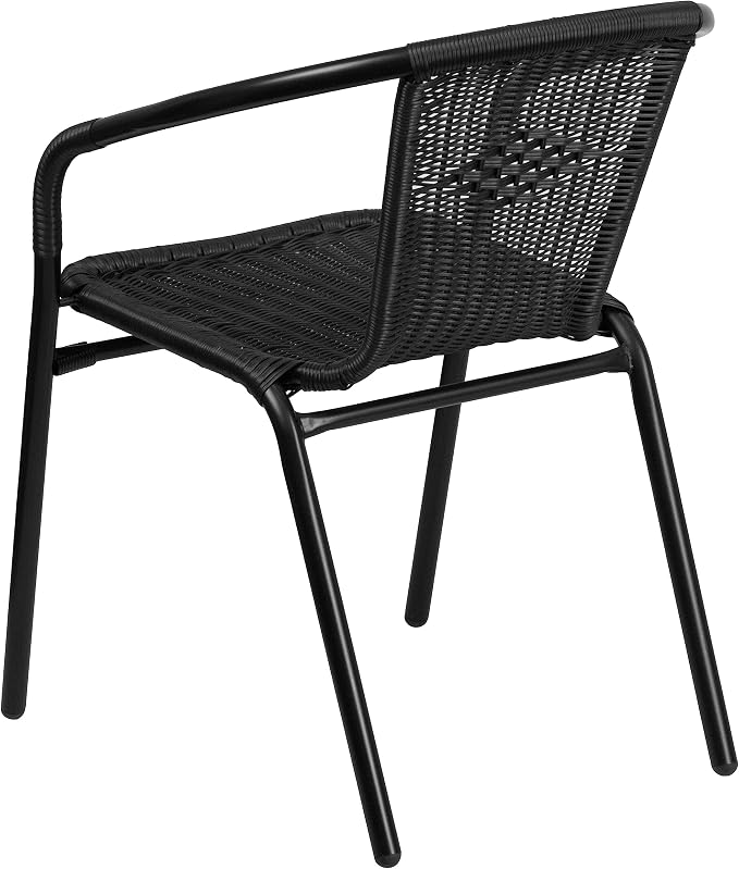 Flash Furniture Lila Modern Rattan Indoor/Outdoor Stackable Dining Chairs - Image 10