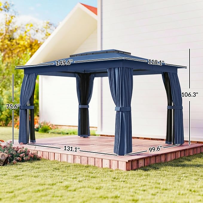 Outsunny 10' x 12' Outdoor Patio Gazebo - Image 7