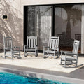 SERWALL Oversized Outdoor Rocking Chairs Set of 4, Patio Rocker, Space Gray | by SERWALL