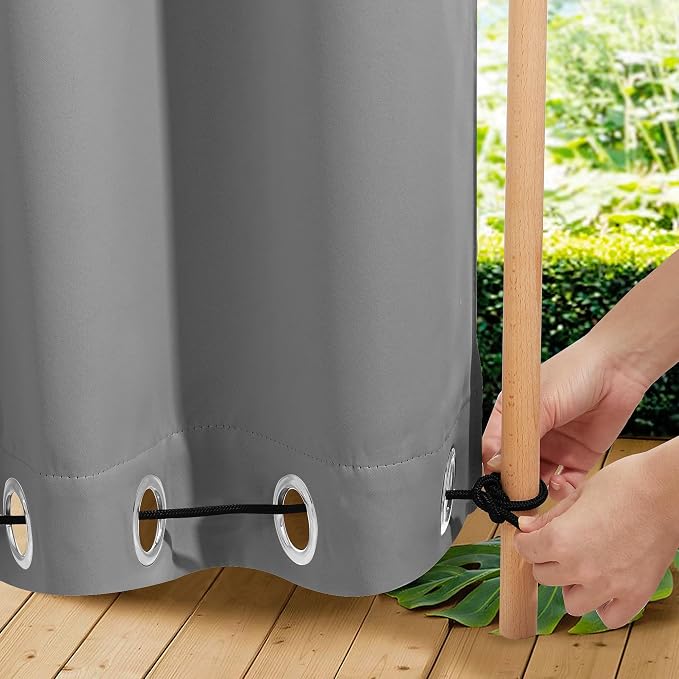 NICETOWN Outdoor Curtains Waterproof & Windproof W100xL108 Silver Grey | Extra - Image 6
