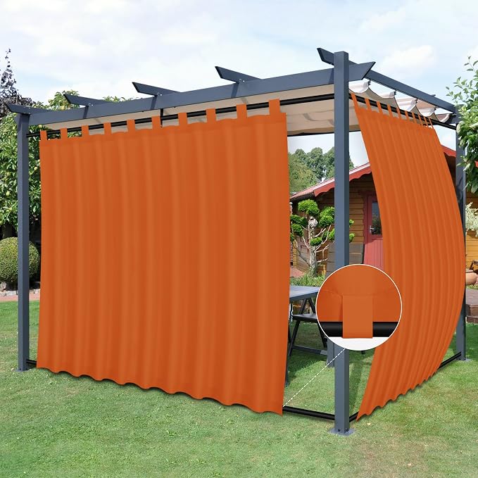 Easy-Going Outdoor Patio Curtains 2 Panels, 110x96 inch, Porch and Pergola by Easy-Going