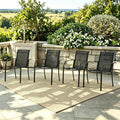 Stackable Patio Chairs Set of 4, Outdoor Dining Chairs by Puntogen