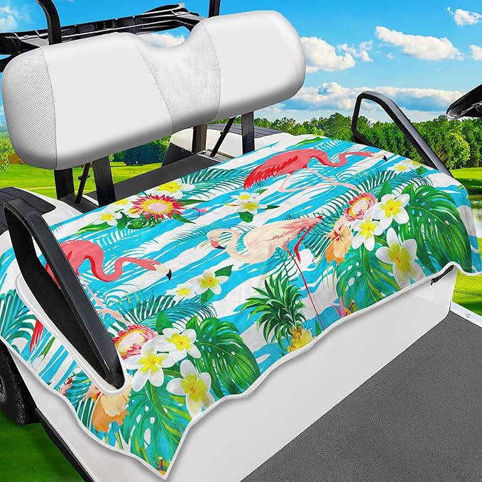 Golf Cart Seat Covers, Golf Cart Seat Towel Blanket, Suitable Yamaha, EZGO, Club Cars, Icon and More 2-Seats Cart, 100% Microfiber, Essential Golf Cart Accessories, 51'' x 31''