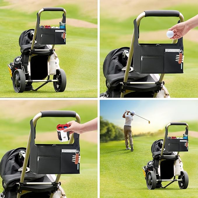 Golf Bag, Push Cart Golf Organizer, Golf Storage Bag, Multifunctional Cart Bag Suitable for Various Cart Storage Bags with Handles